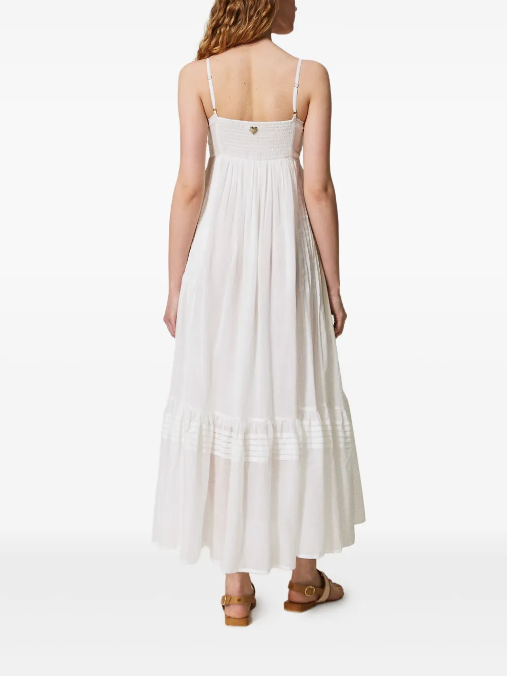 TWINSET Geplooide maxi-jurk Wit