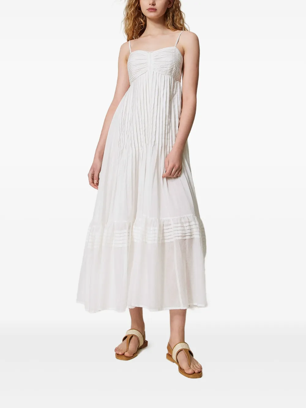 TWINSET Geplooide maxi-jurk - Wit