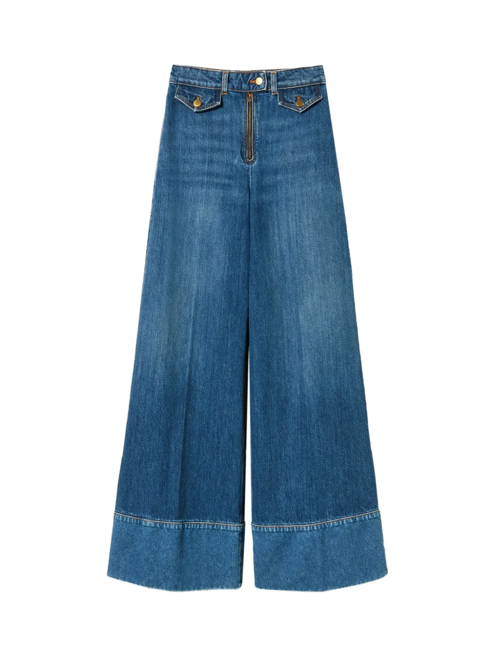 TWINSET Jeans in cotone a gamba ampia - Blu