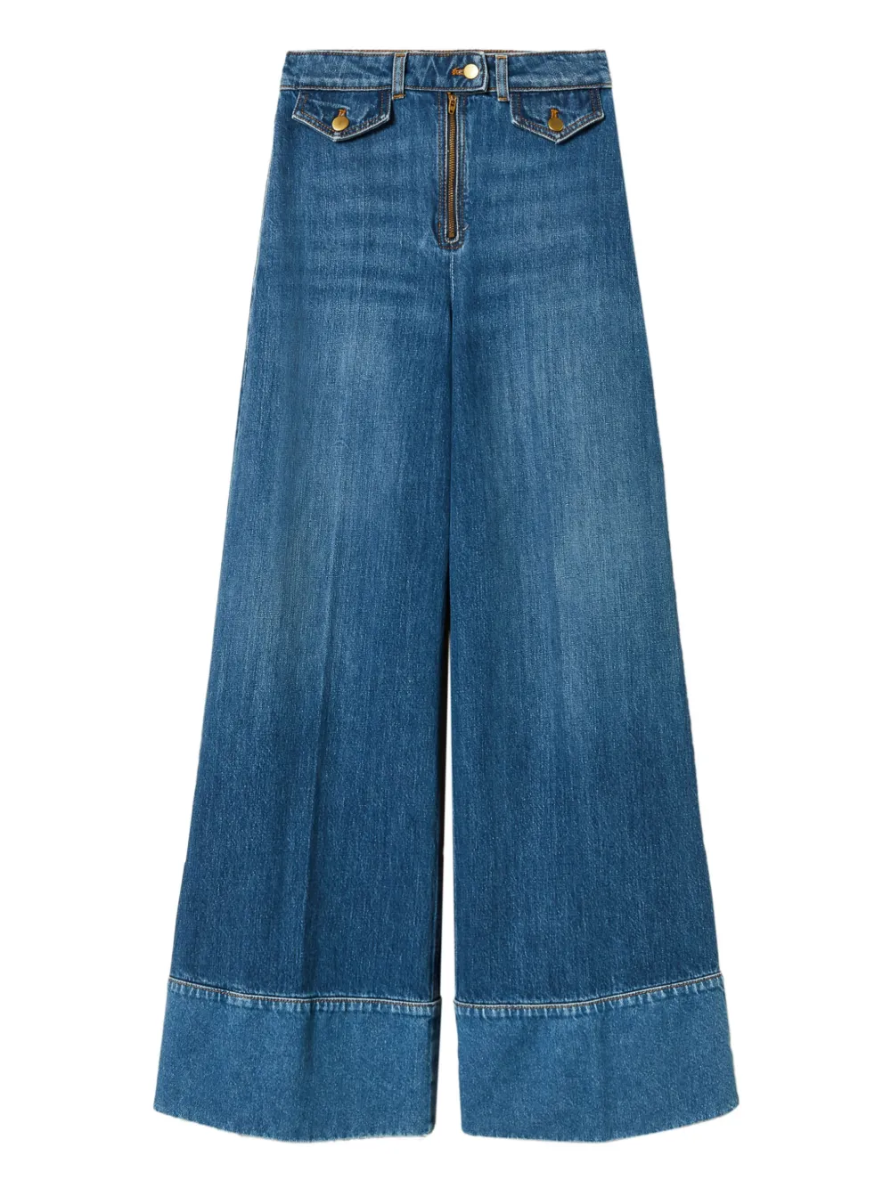 TWINSET jean en coton à coupe ample | bleu | Image 1