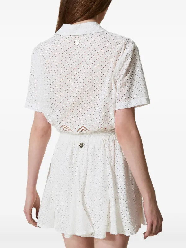 TWINSET Gonna In Pizzo Sangallo Bianco FARFETCH IT - Main Image