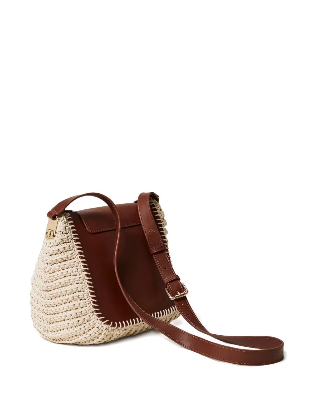 TWINSET Leren schoudertas - Bruin