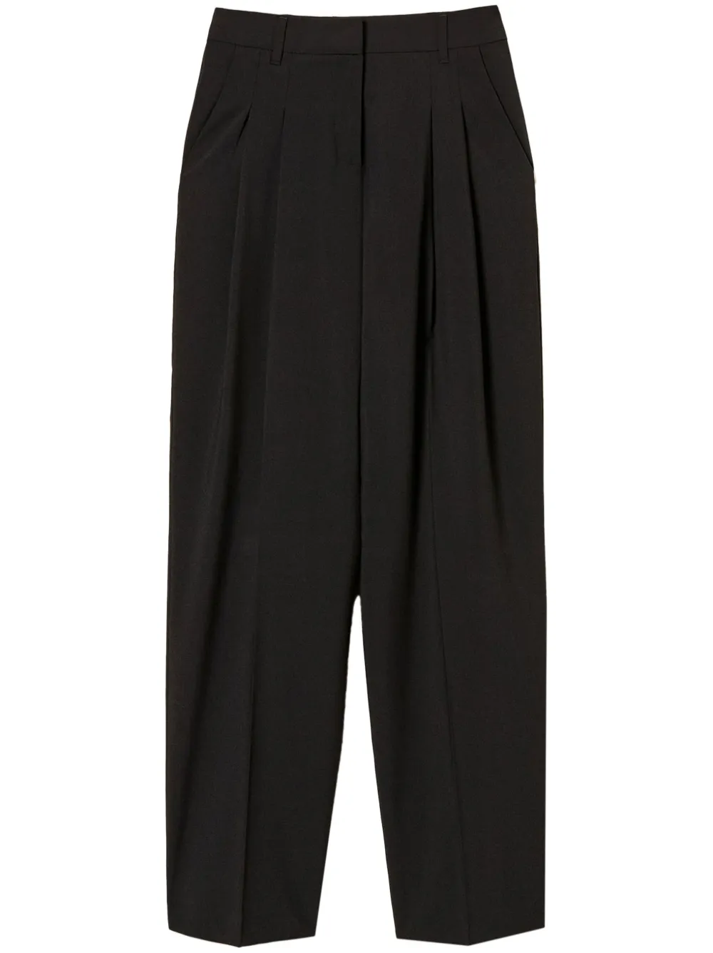 double-pleated trousers