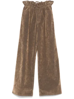 【関税&送料込】Miu Miu Dark Brown Velvet Wide-Leg Pant Miu Miu Pants for Women | Online Sale up to 39% off | Lyst