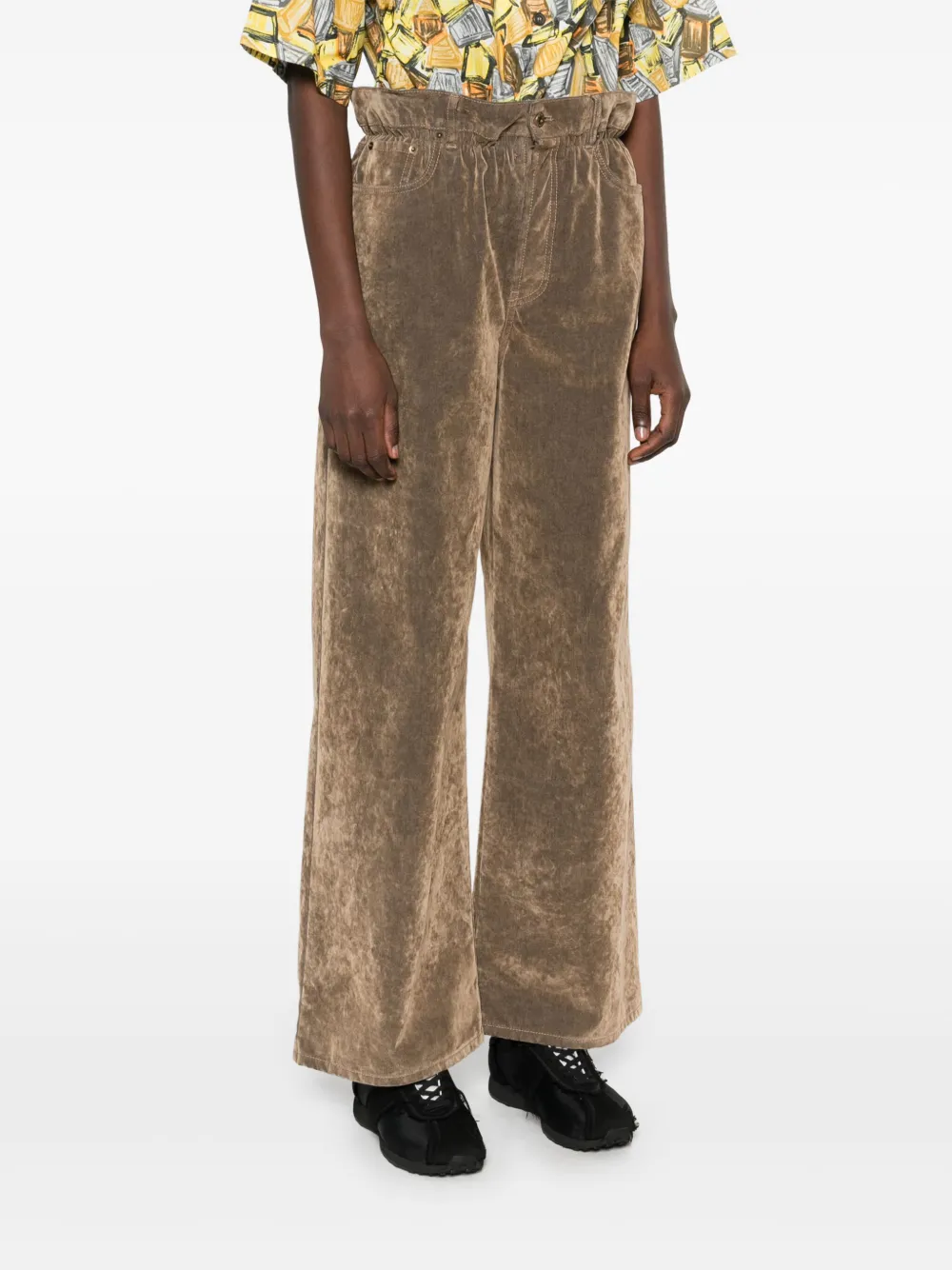 Miu Broek met logopatch Bruin