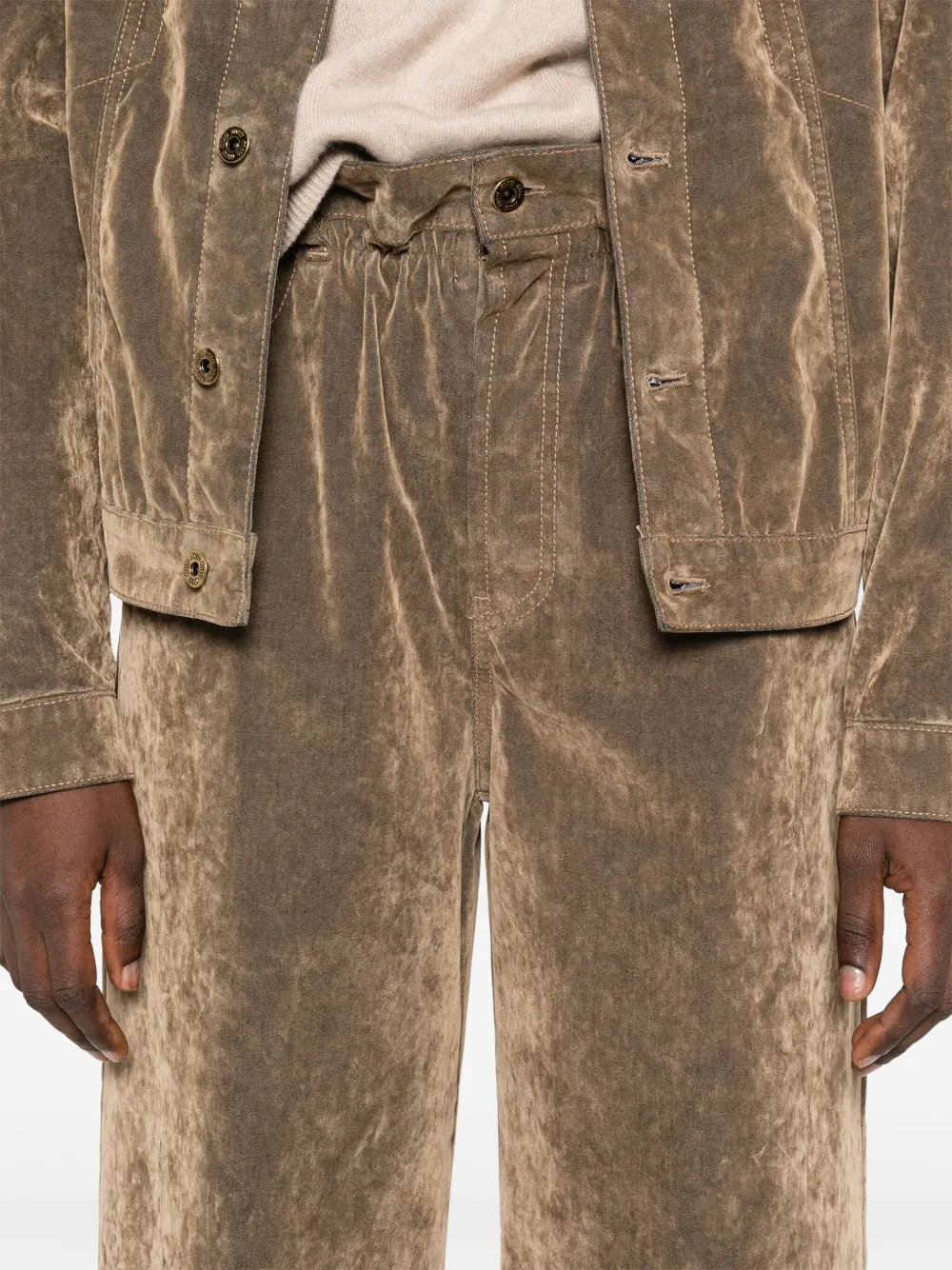 Miu Broek met logopatch Bruin