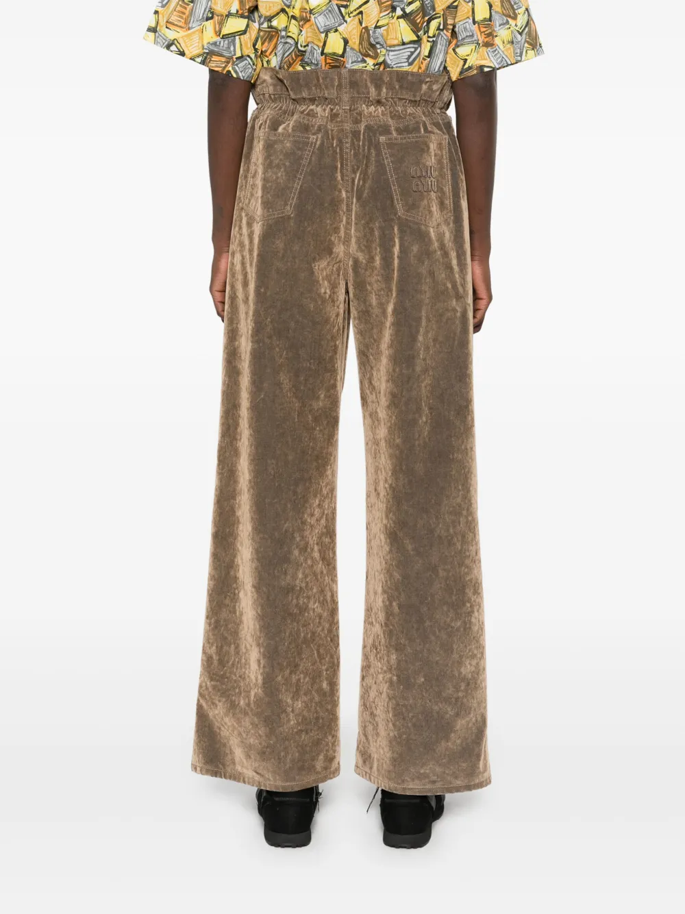 Miu Broek met logopatch Bruin