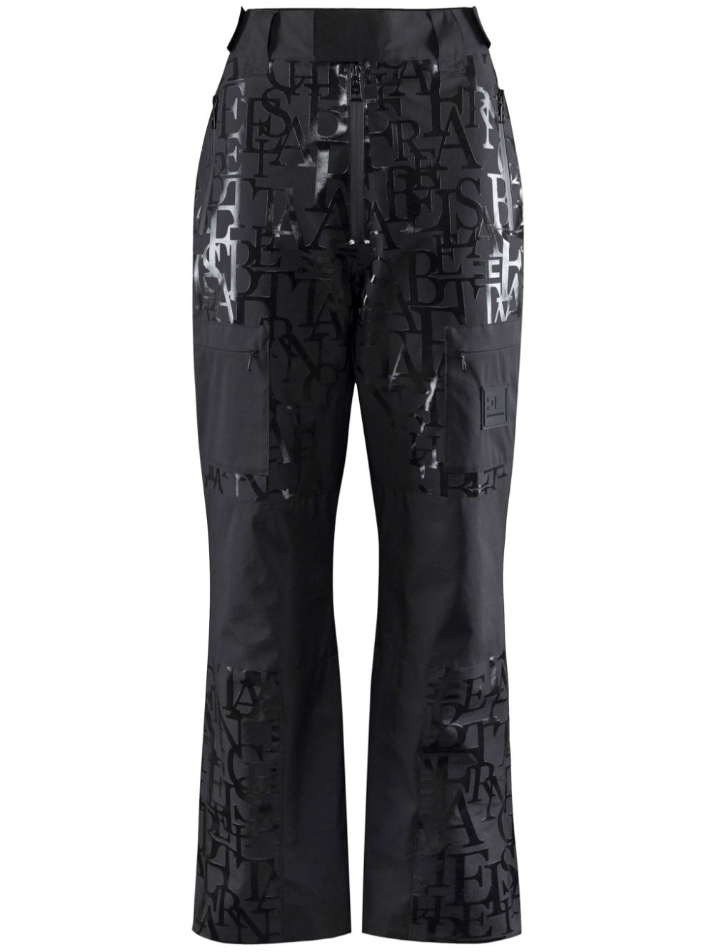 Elisabetta Franchi lettering print ski trousers - Black