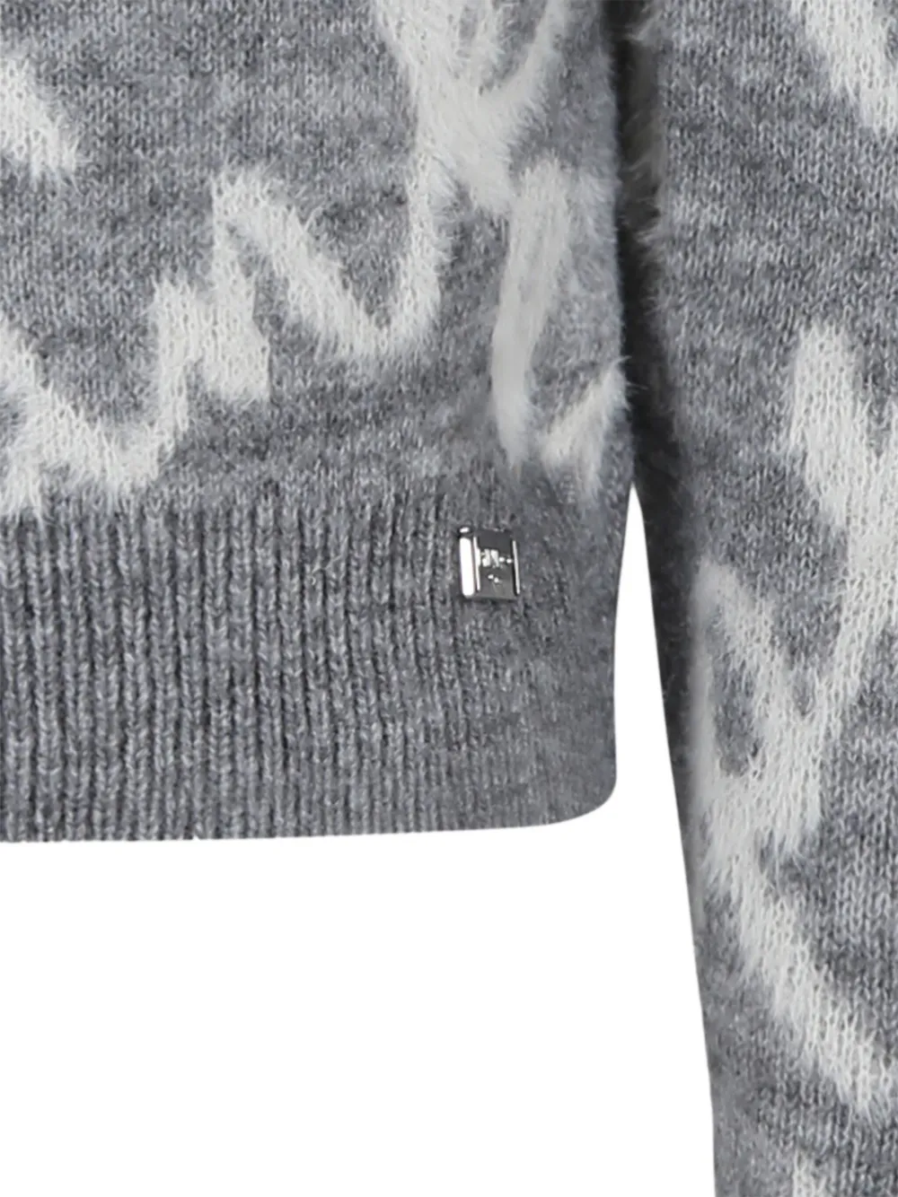 Pinko Kids Trui met intarsia logo Grijs