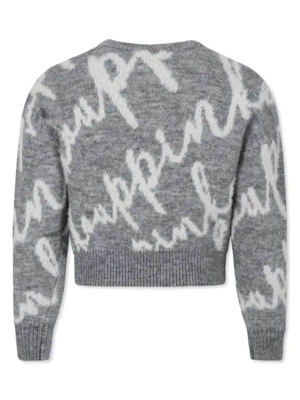 Pinko Kids logo-intarsia Sweater Grey FARFETCH ID