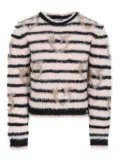 Pinko Kids Love Birds-print sweater - Neutrals