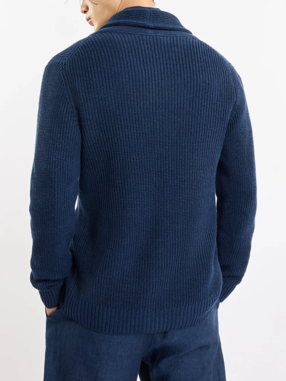 Fay Ribgebreid vest Blauw
