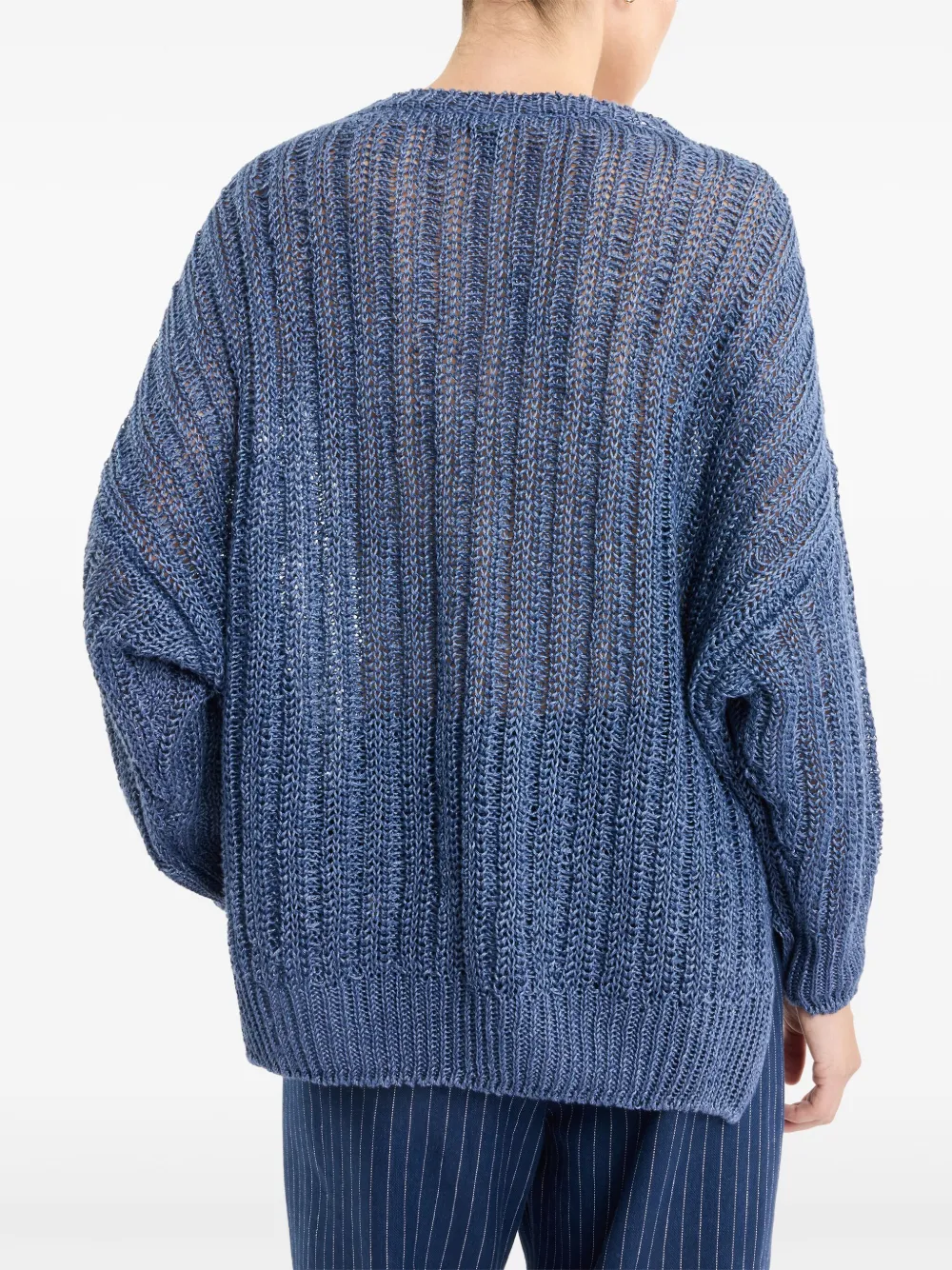 Fay Opengebreide trui Blauw