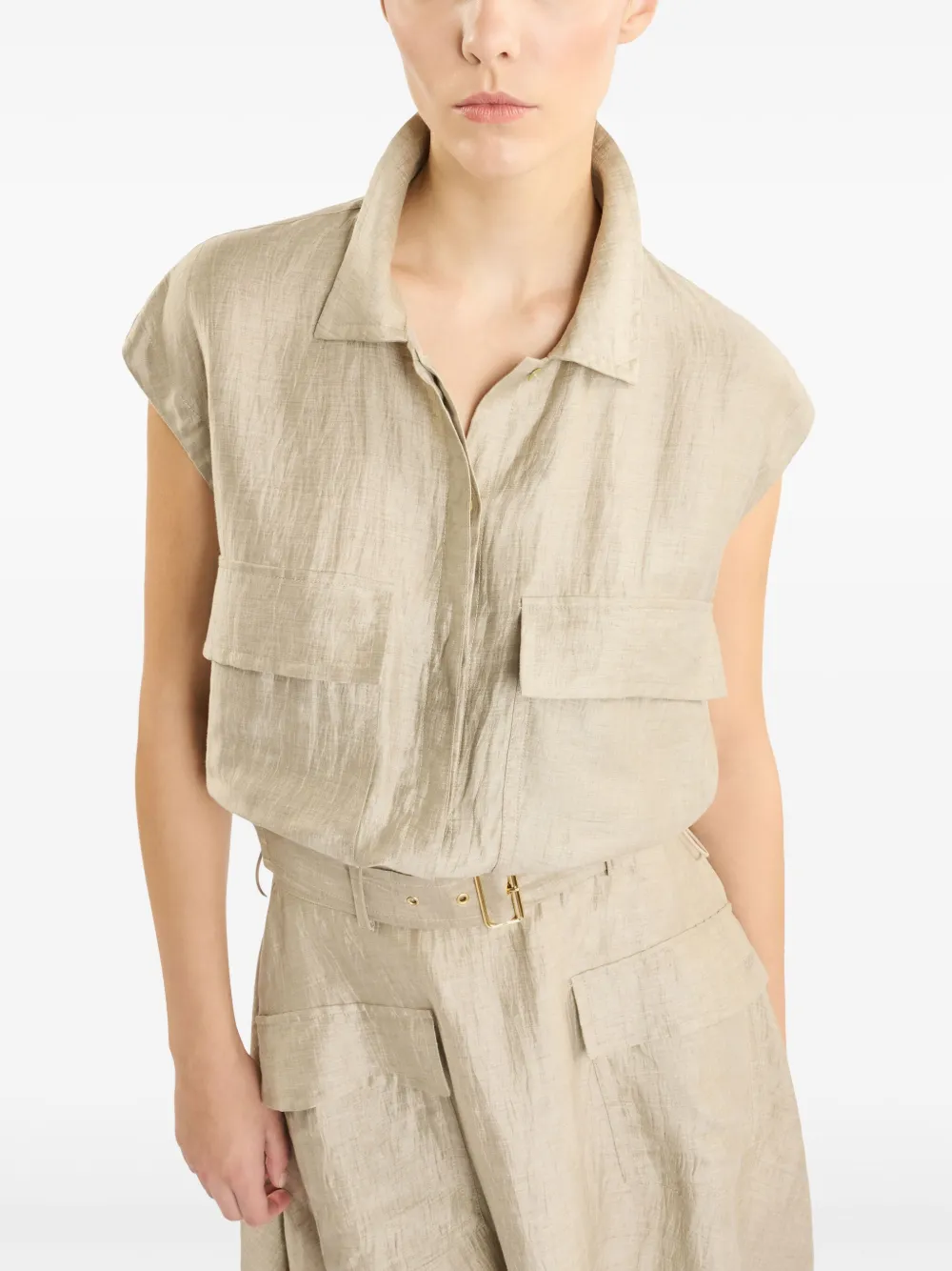 Fay Cropped blouse Beige