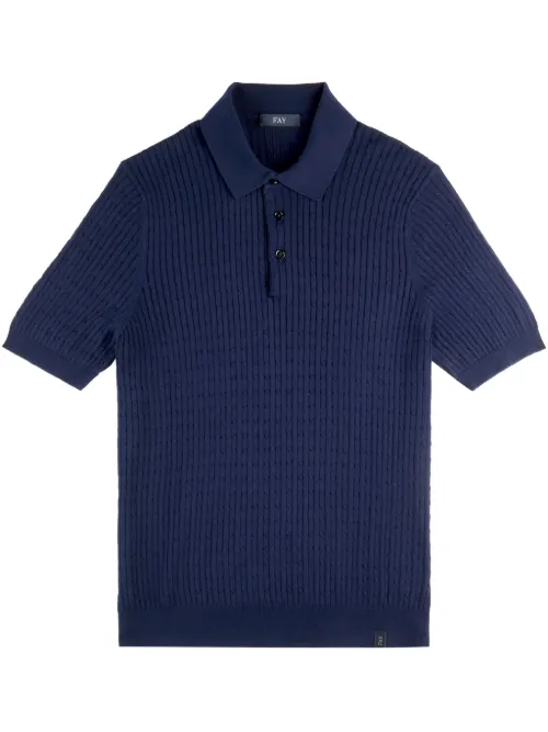 Fay polo en maille - Bleu - Fay - Modalova