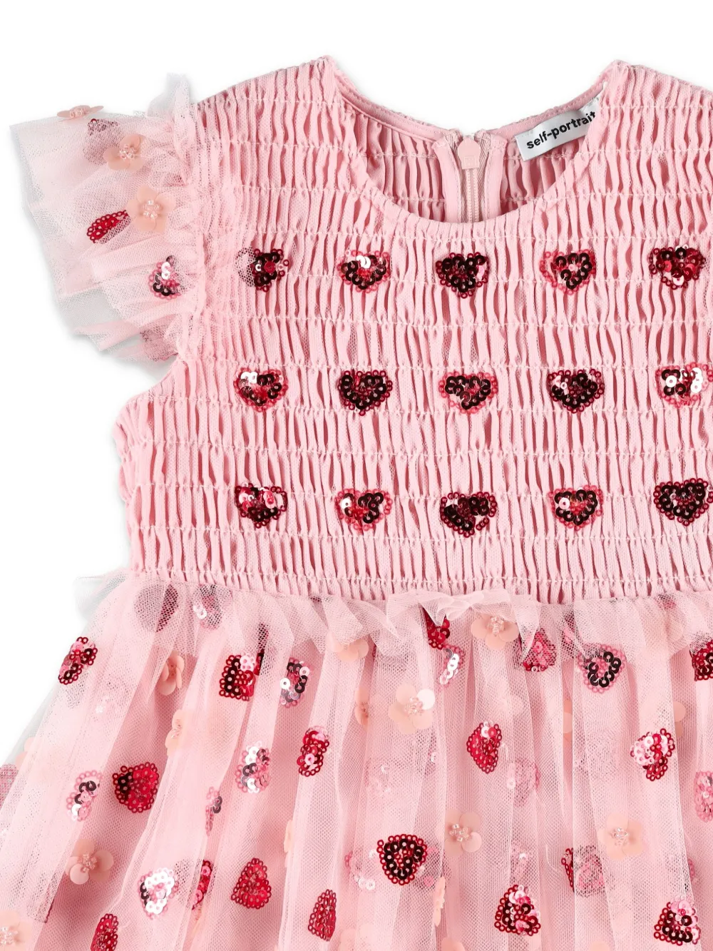 Self-Portrait Kids Jurk met pailletten Roze