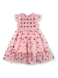 Self-Portrait Kids heart-sequin dress - Pink