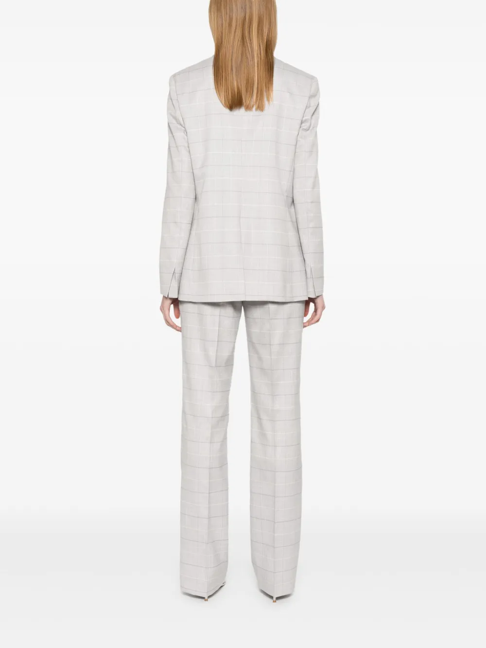 Manuel Ritz checked trousers Grijs