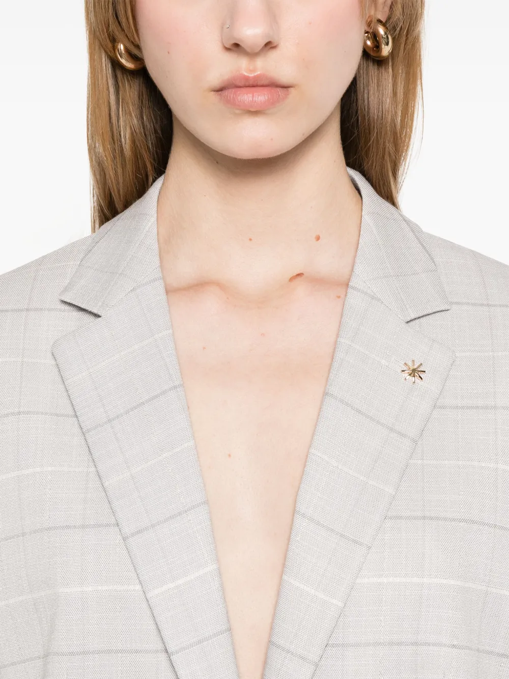 Manuel Ritz checked trousers Grijs