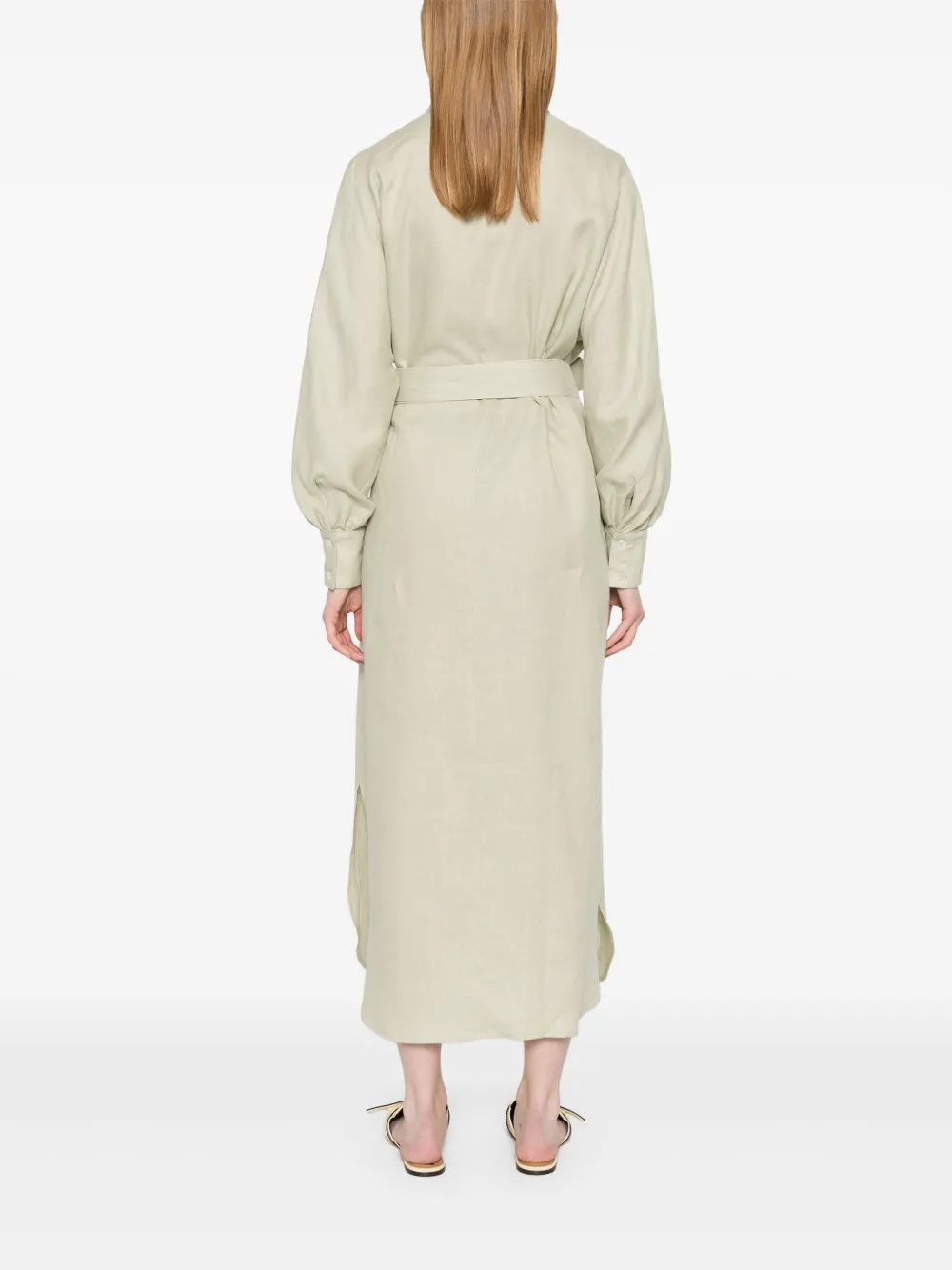 MANUEL RITZ LINEN MAXI SHIRT DRESS