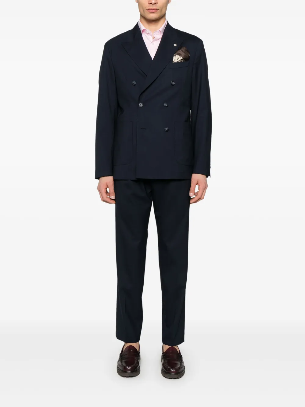 manuelritz Manuel Ritz Broek met toelopende pijpen - Blauw