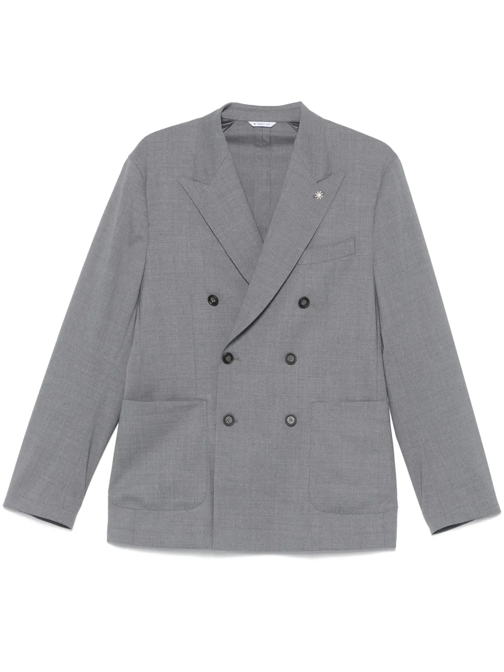 Manuel Ritz Double-breasted Blazer In Grey
