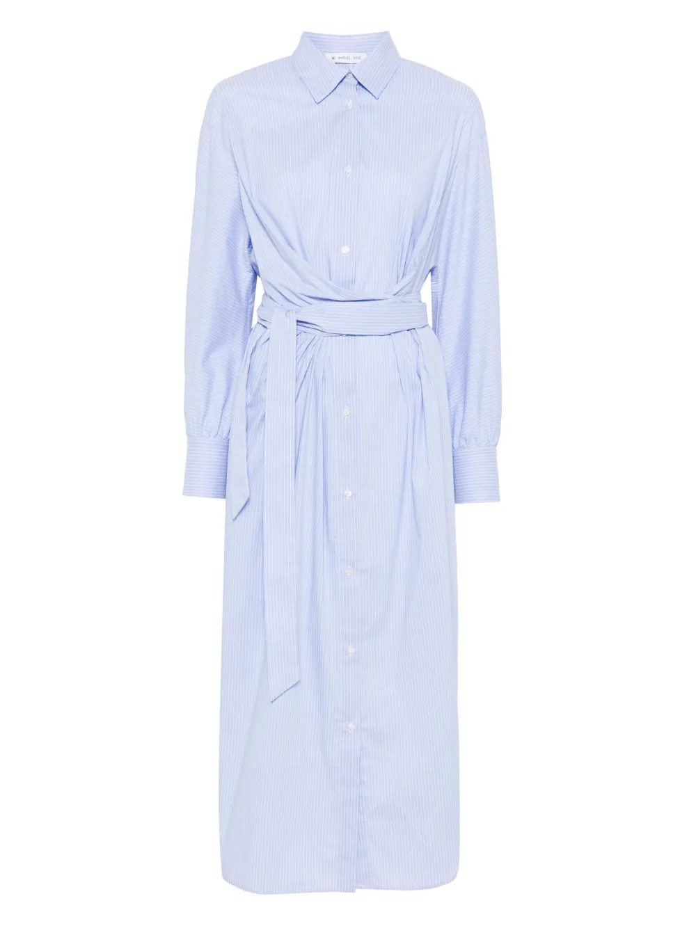 striped maxi shirt dress
