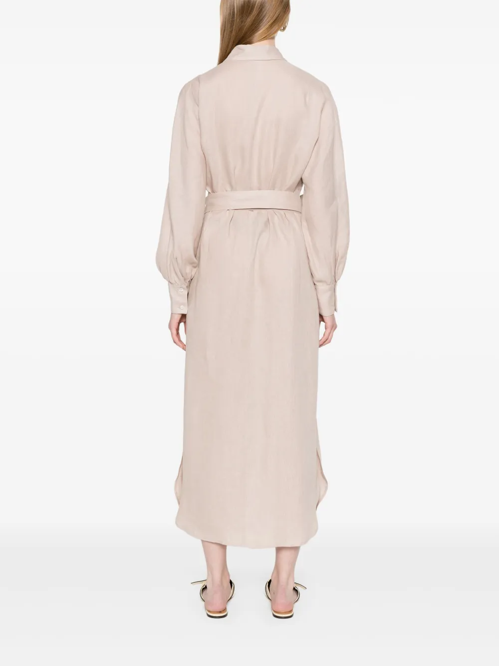 MANUEL RITZ LINEN MAXI SHIRT DRESS