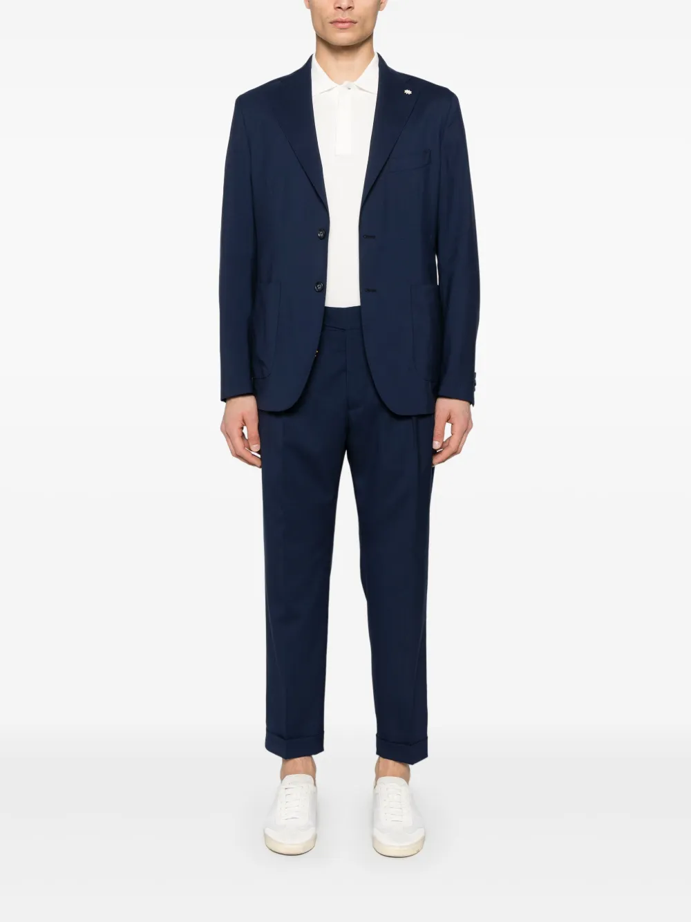 manuelritz Manuel Ritz Broek met geplooid detail - Blauw