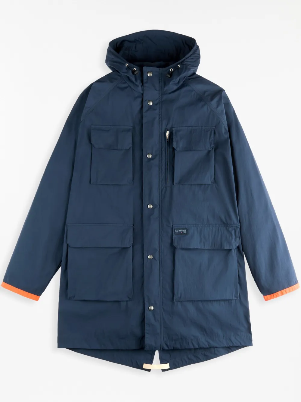 Fay Fisherman Parka Coat In Blau
