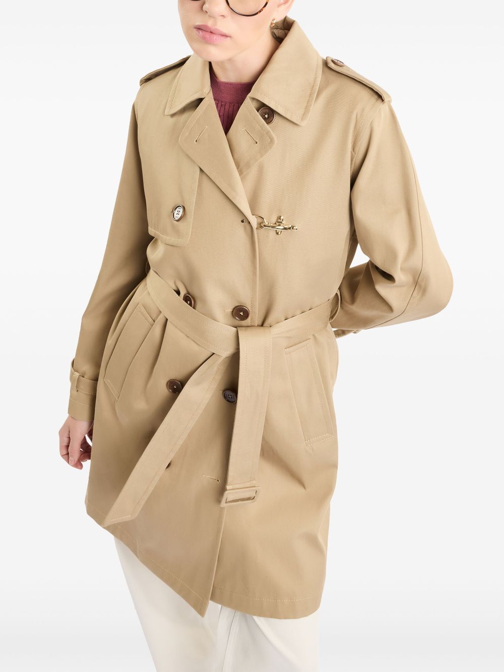 Fay Trenchcoat met verborgen sluiting Beige