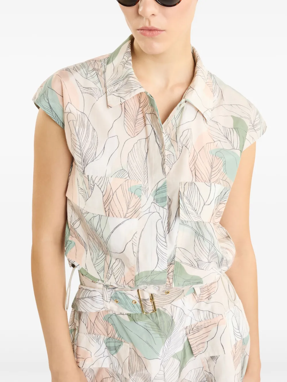 Fay Cropped blouse Beige
