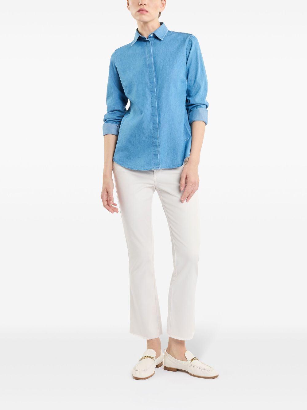 Fay Chambray blouse - Blauw