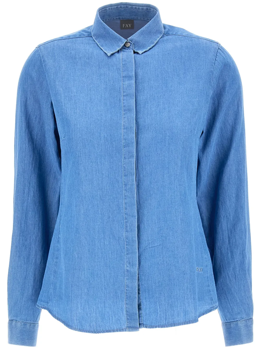 Fay Chambray Shirt In Blue