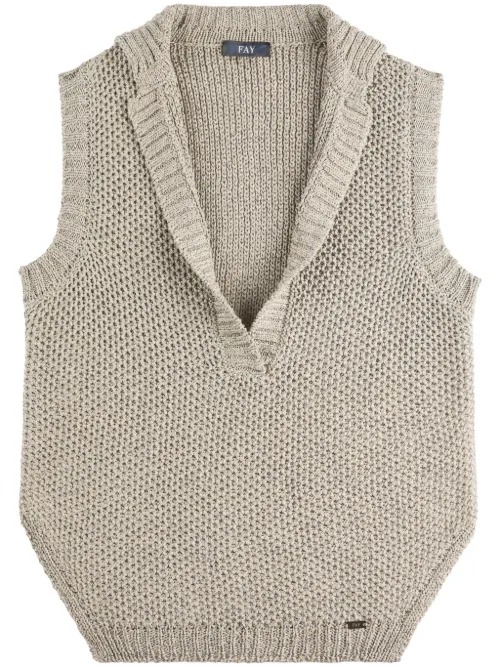 Fay gilet à col plongeant - Gris - Fay - Modalova