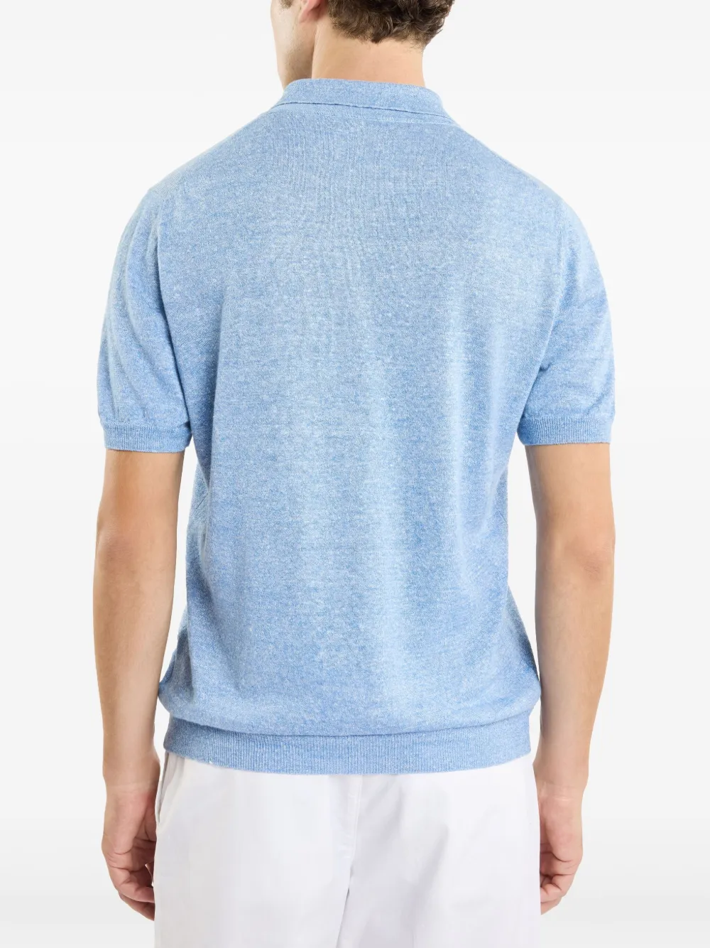 Fay Gebreid poloshirt Blauw