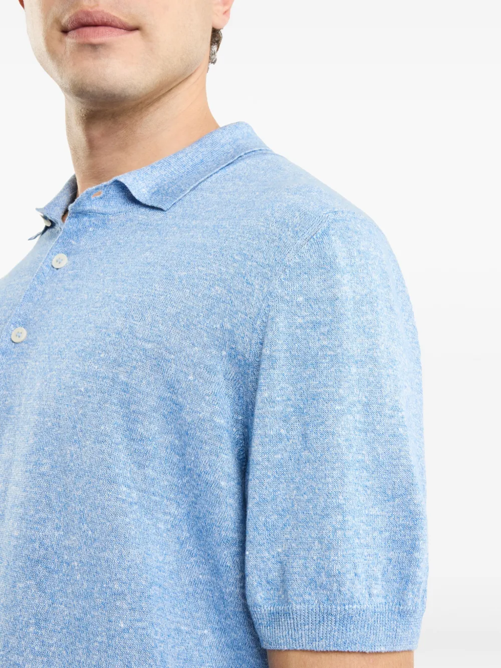 Fay Gebreid poloshirt Blauw