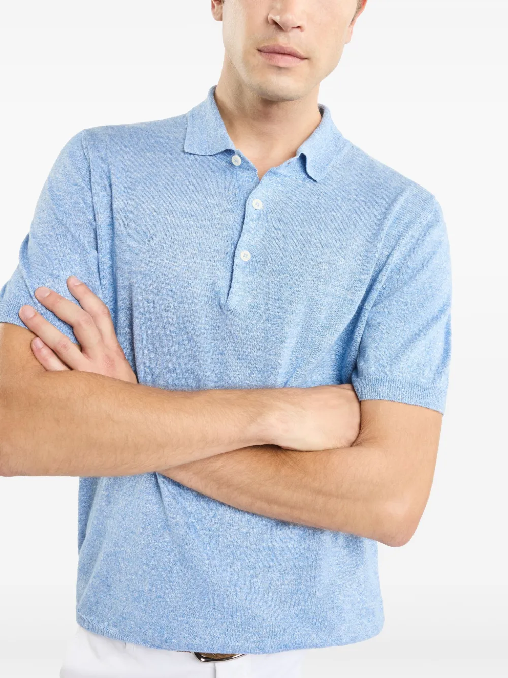 Fay Gebreid poloshirt Blauw