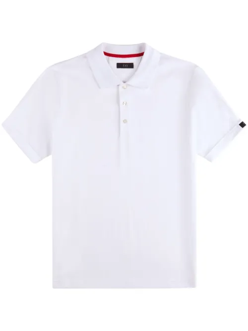 Fay polo en coton - Blanc - Fay - Modalova