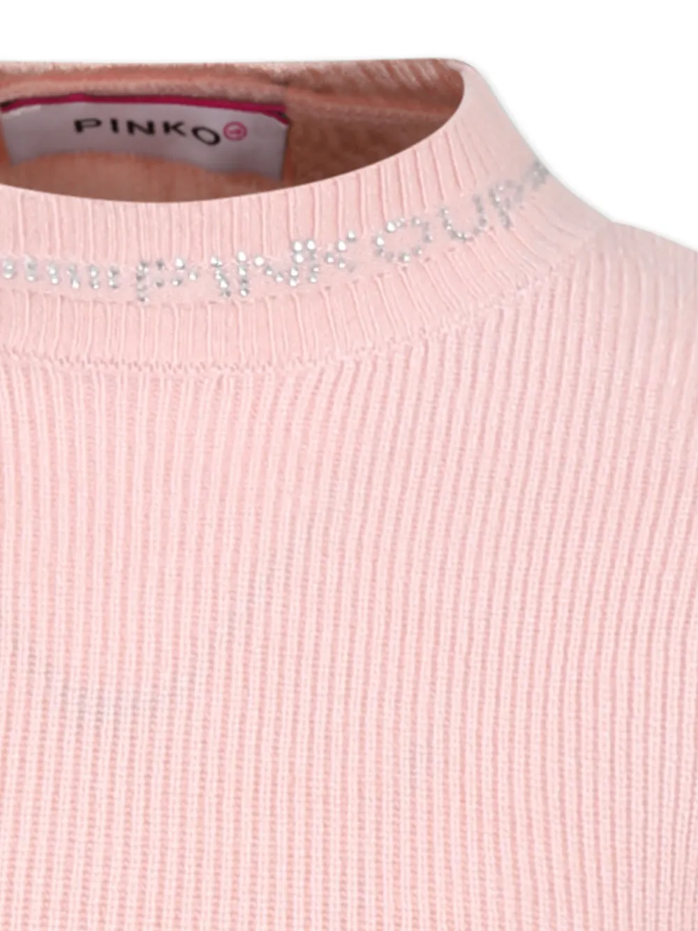 Pinko Kids Trui met logo van stras Roze