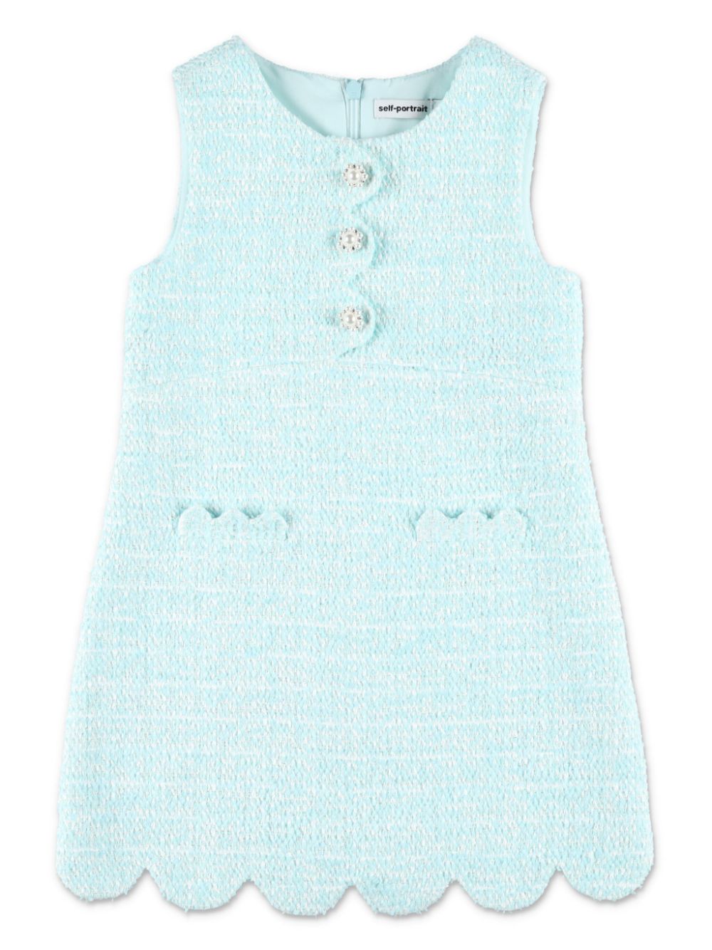 Self-Portrait Kids bouclé dress - Blue