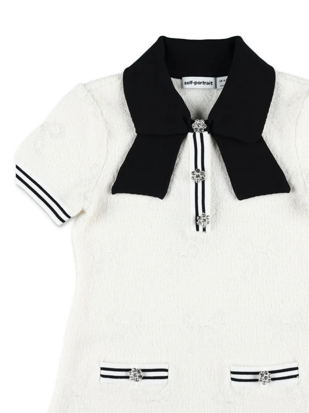 Self-Portrait Kids Jurk met jacquard Wit
