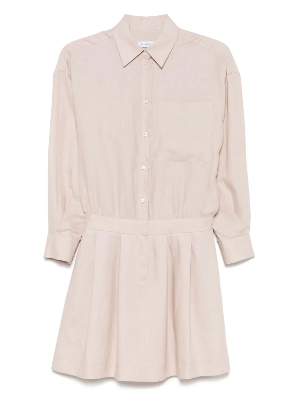 linen mini shirt dress