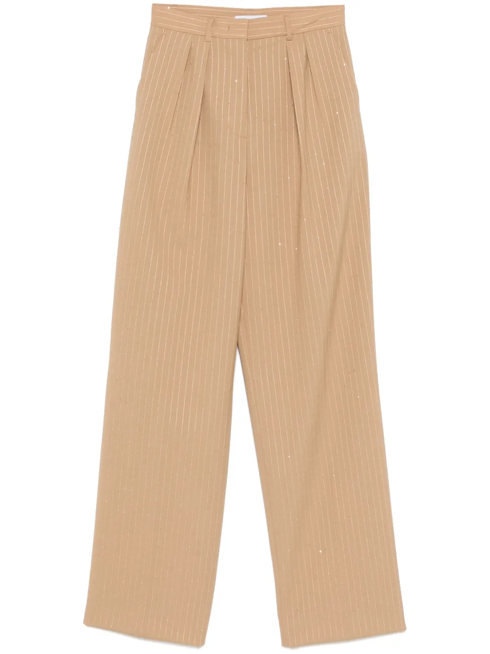 sequinned pinstripe trousers