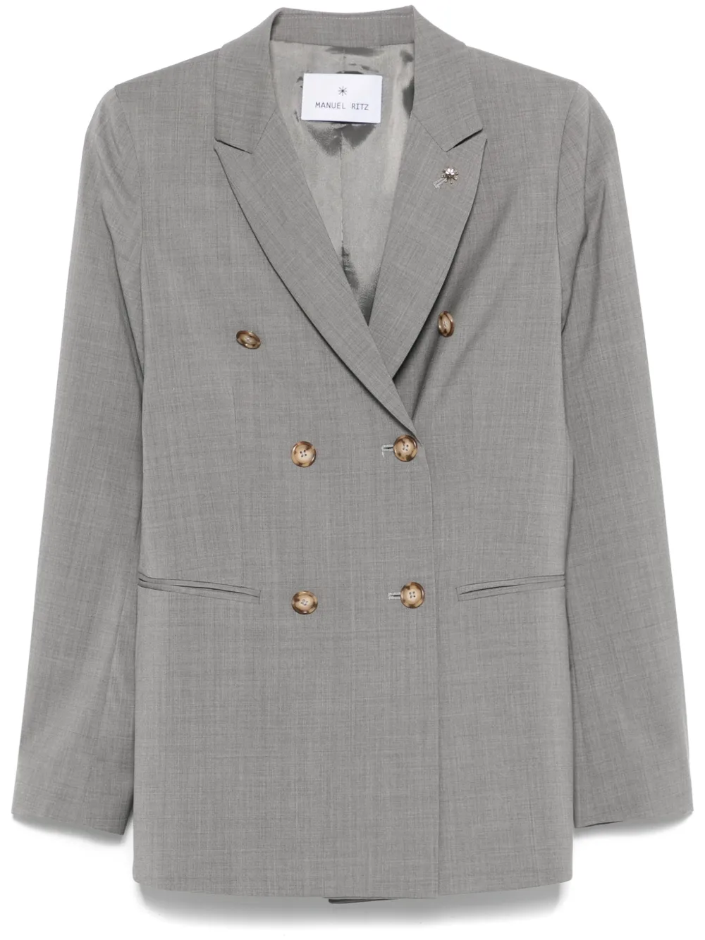 double-breasted wool blazer