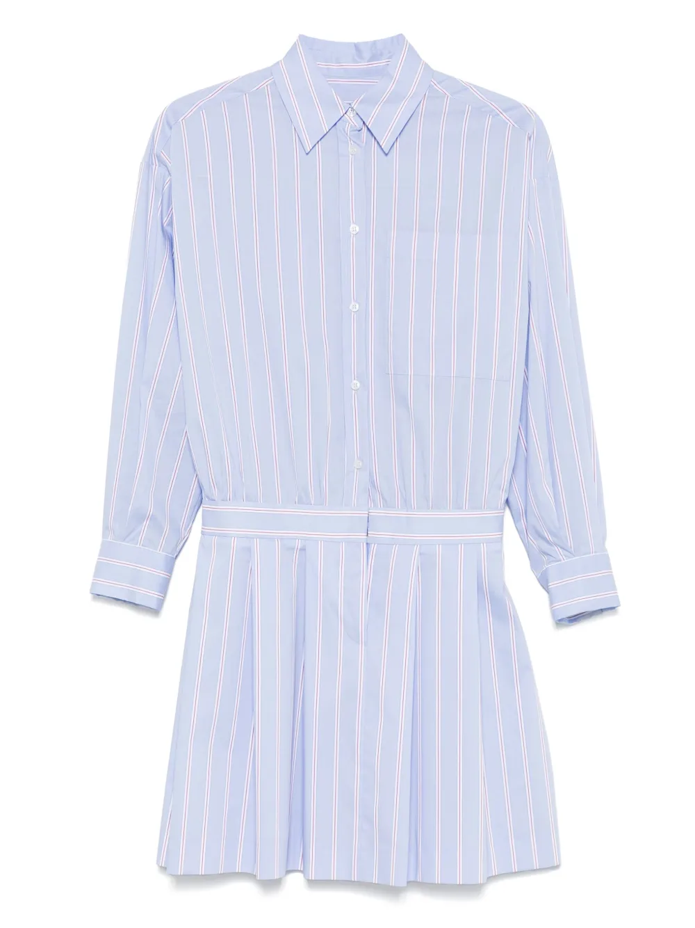 striped mini shirt dress