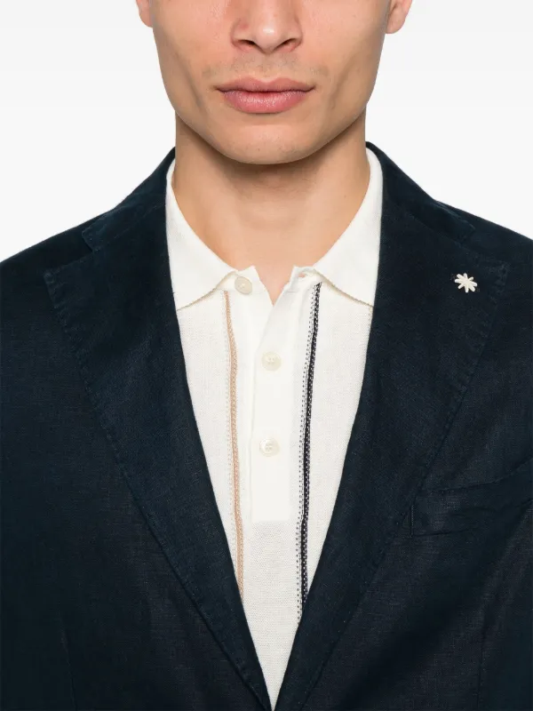 Manuel Ritz Completo Monopetto In Lino Blu FARFETCH IT