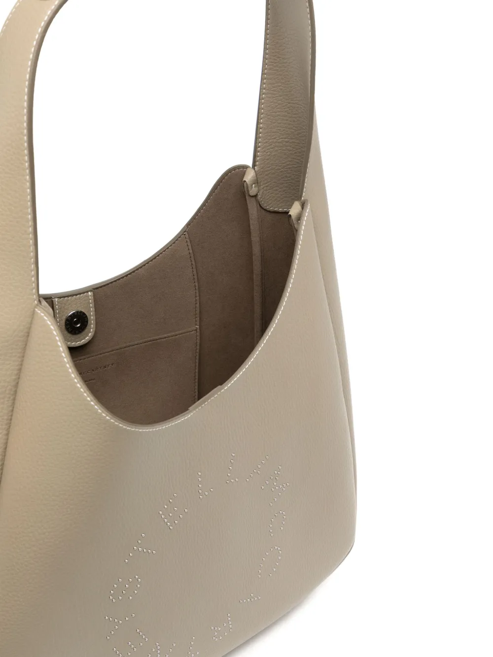 Stella McCartney Hobo shopper met logo Beige