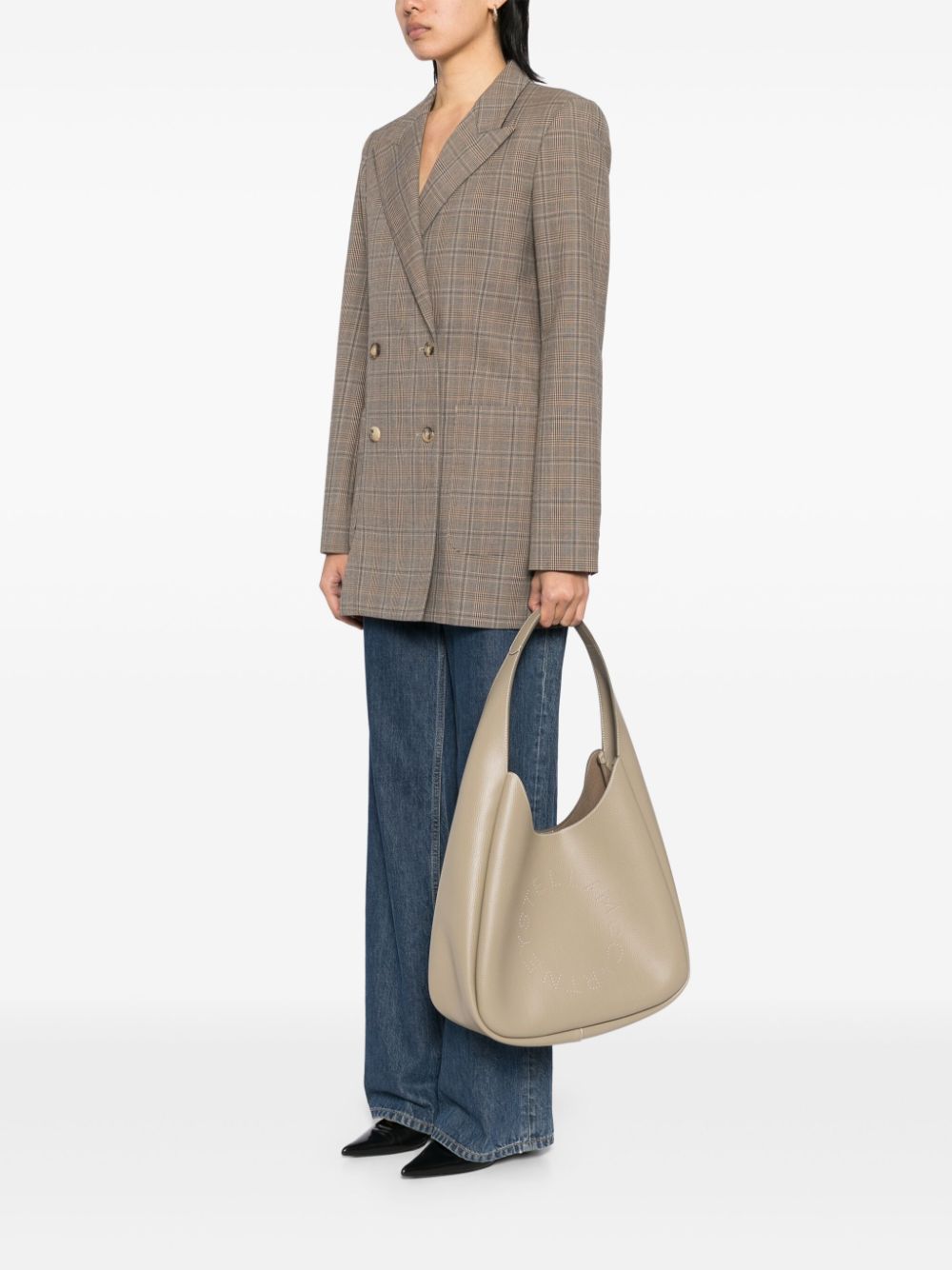 Stella McCartney logo hobo tote bag - Beige