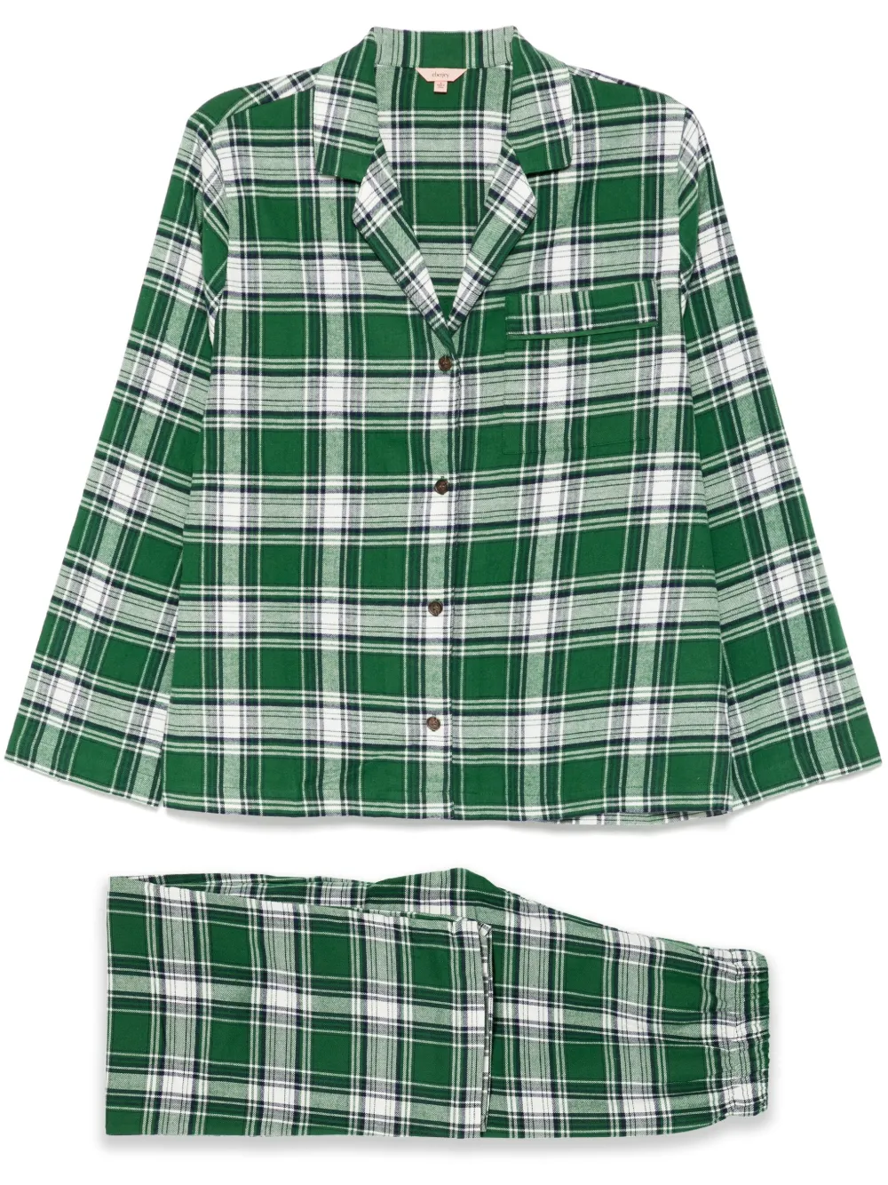 Shop Eberjey Cotton Long Pyjama Sets In Green